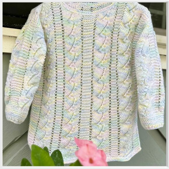 Handmade Hand Knitted Sweater Girl Clothes Children 3-5 Years Old Summer Blouse - Picture 1 of 9